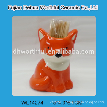 2016 most fashionable ceramic toothpick holder in fox shape